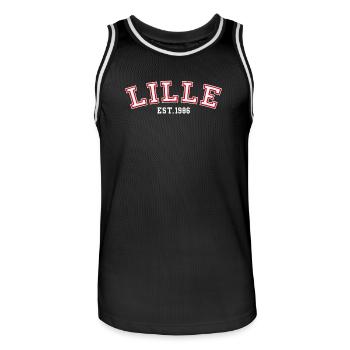 Lille Est. 1986 - Men's Basketball Jersey - black/white - Front - AI Model Male 185 dark (185cm)