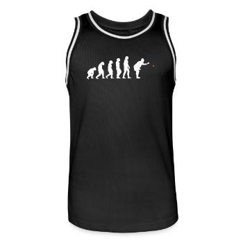 Pétanque évolution cadeau humour pour bouliste - Maillot de basket Homme - noir/blanc - Devant - AI Model Male 185 dark (185cm)