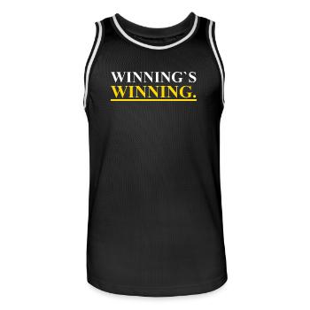 Winnings Winning - Männer Basketball-Trikot - Schwarz/Weiß - Vorne - AI Model Male 185 dark (185cm)