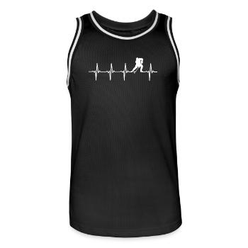 Joueur de hockey Heartbeat Hockey - Maillot de basket Homme - noir/blanc - Devant - AI Model Male 185 dark (185cm)
