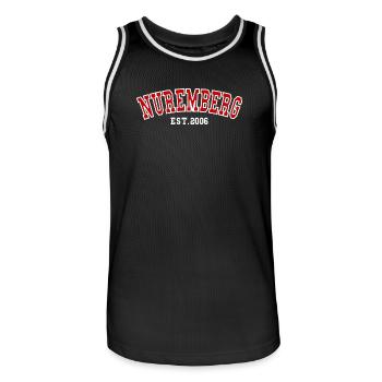 Nuremberg Est. 2006 - Men's Basketball Jersey - black/white - Front - AI Model Male 185 dark (185cm)