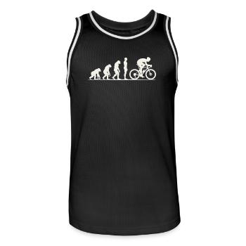 Gravel Bike Evolution - Männer Basketball-Trikot - Schwarz/Weiß - Vorne - AI Model Male 185 dark (185cm)