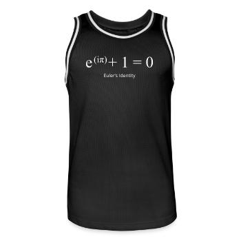 Euler-Identität e^(iπ)+1=0 - Männer Basketball-Trikot - Schwarz/Weiß - Vorne - AI Model Male 185 dark (185cm)