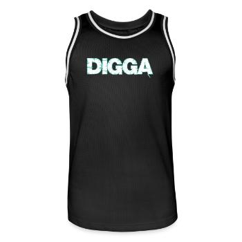 Danish - Men's Basketball Jersey - black/white - Front - AI Model Male 185 dark (185cm)