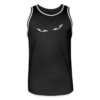 comic eyes smiley augen - Men's Basketball Jersey - black/white - Front - AI Model Male 185 dark (185cm)