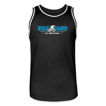Rennrad Spruch Ride Hard or Ride Home Radsport - Männer Basketball-Trikot - Schwarz/Weiß - Vorne - AI Model Male 185 dark (185cm)