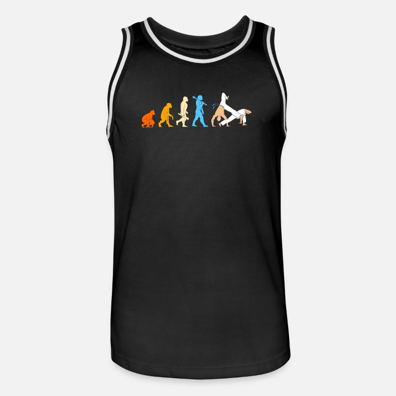 Évolution de la capoeira - Maillot de basket Homme - noir/blanc