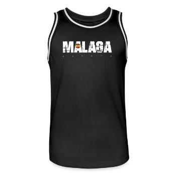 Málaga Distressed Text mit spanischer Flagge - Männer Basketball-Trikot - Schwarz/Weiß - Vorne - AI Model Male 185 dark (185cm)