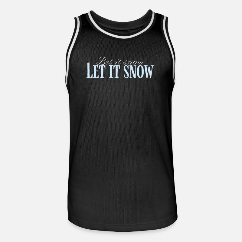 Let It Snow Script Bleu Glacé - Men's Basketball Jersey - black/white