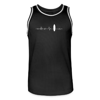 Surfboard Surfer - Men's Basketball Jersey - black/white - Front - AI Model Male 185 dark (185cm)