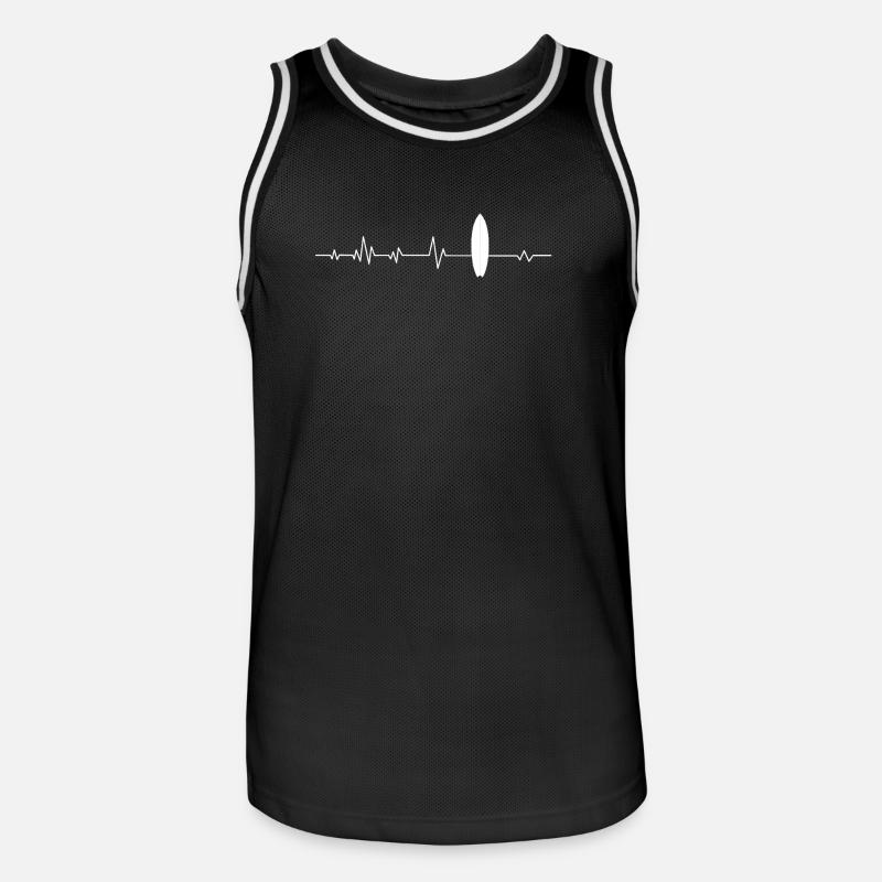 Surfbrett Surfer - Männer Basketball-Trikot - Schwarz/Weiß