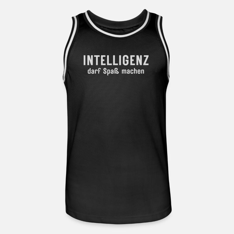 Intelligenz darf Spaß machen Statement Design - Männer Basketball-Trikot - Schwarz/Weiß