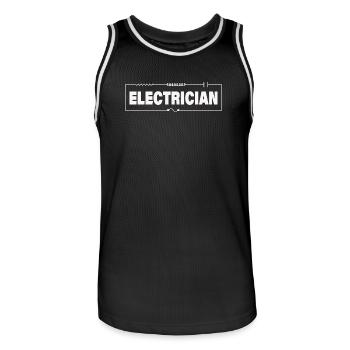 ELECTRICIAN - Männer Basketball-Trikot - Schwarz/Weiß - Vorne - AI Model Male 185 dark (185cm)