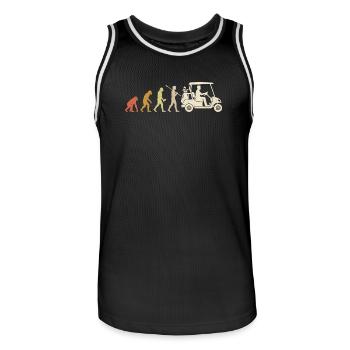 Golf Cart Evolution Funny Golfer Gift - Men's Basketball Jersey - black/white - Front - AI Model Male 185 dark (185cm)