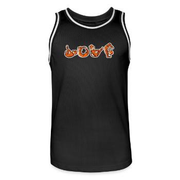 Love Yoga Fitness Tiger - Men's Basketball Jersey - black/white - Front - AI Model Male 185 dark (185cm)