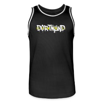 Dortmund - Männer Basketball-Trikot - Schwarz/Weiß - Vorne - AI Model Male 185 dark (185cm)