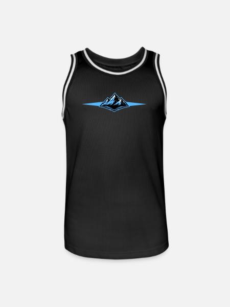 Mountains icon line - Men's Basketball Jersey - black/white