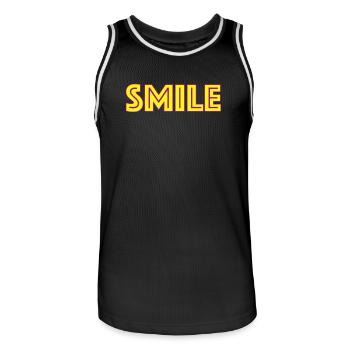 Lettrage Sourire Néon - Maillot de basket Homme - noir/blanc - Devant - AI Model Male 185 dark (185cm)