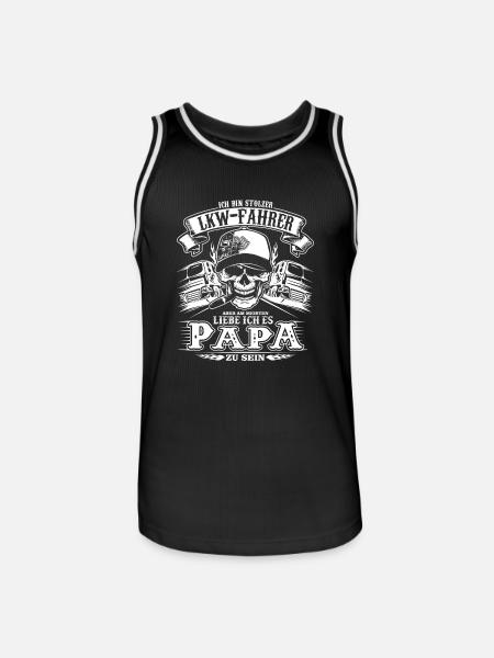 LKW-Fahrer Trucker Fernfahrer Brummi Papa Vatertag - Männer Basketball-Trikot - Schwarz/Weiß
