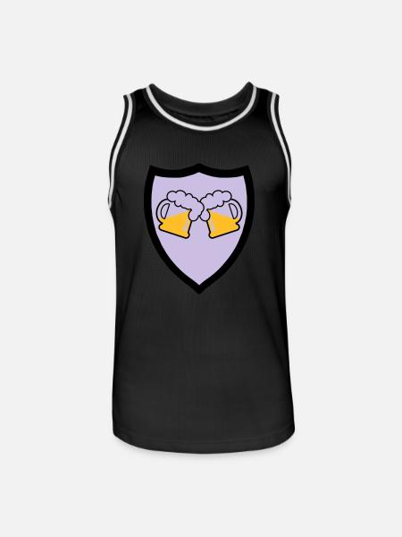 Bier Emblem 3c - Männer Basketball-Trikot - Schwarz/Weiß