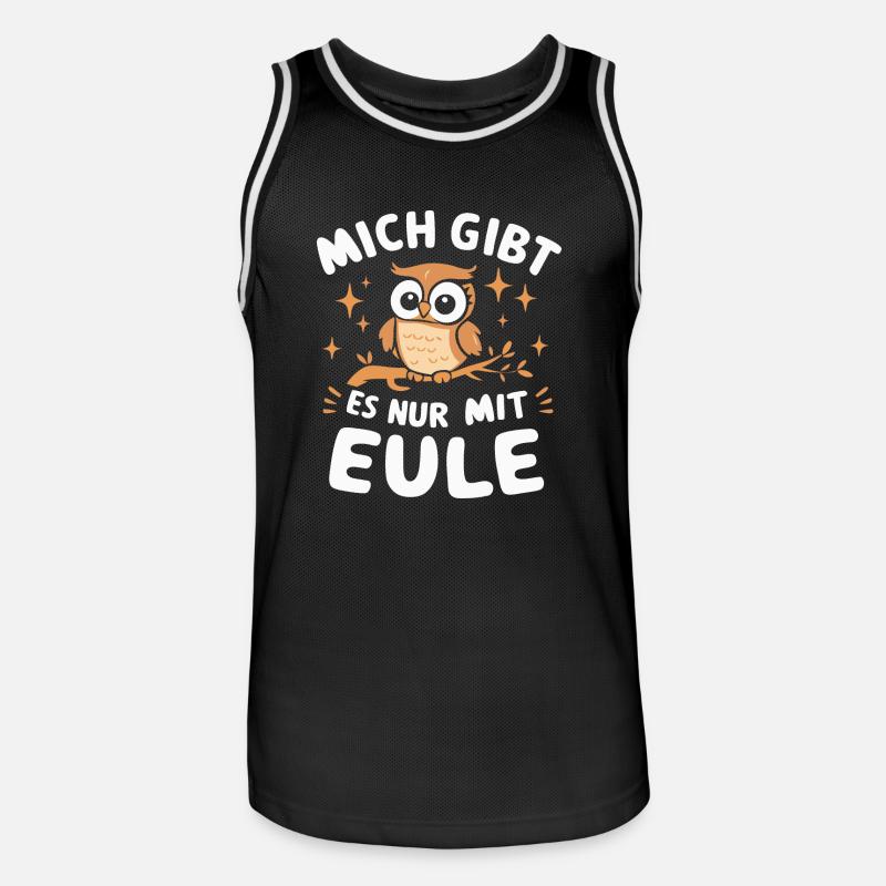 Nachteule Eule Eulen Vogel - Männer Basketball-Trikot - Schwarz/Weiß