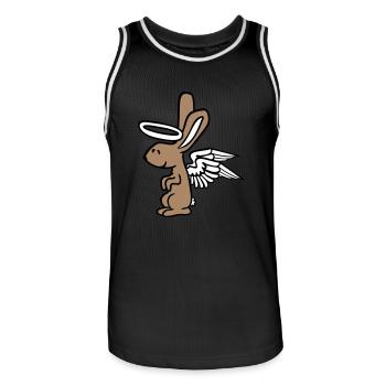 Ange Lapin Saint Ciel Ailes Bon Amour Volant - Maillot de basket Homme - noir/blanc - Devant - AI Model Male 185 dark (185cm)