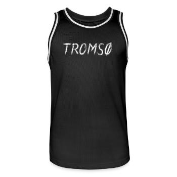Tromsø Typographie Brush Nordique - Maillot de basket Homme - noir/blanc - Devant - AI Model Male 185 dark (185cm)