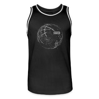 Bitcoin Blockchain - Men's Basketball Jersey - black/white - Front - AI Model Male 185 dark (185cm)