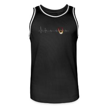 Kettlebell Pulse Fitness Graphic - Men's Basketball Jersey - black/white - Front - AI Model Male 185 dark (185cm)