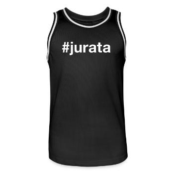 Jurata Polska Poland - Men's Basketball Jersey - black/white - Front - AI Model Male 185 dark (185cm)