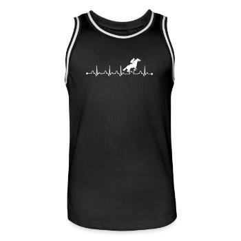 Horse Racing Heartbeat Horse Lover Design Horse - Men's Basketball Jersey - black/white - Front - AI Model Male 185 dark (185cm)