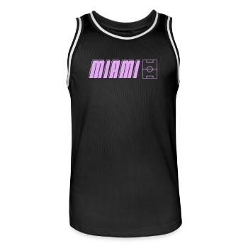 Miami Soccer Passion - Männer Basketball-Trikot - Schwarz/Weiß - Vorne - AI Model Male 185 dark (185cm)