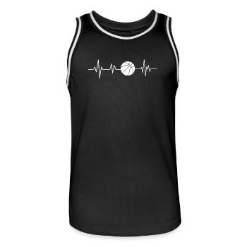 Battement de cœur ballon de basketball  - Maillot de basket Homme - noir/blanc - Devant - AI Model Male 185 dark (185cm)