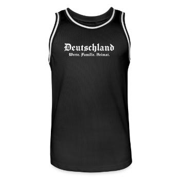 Germany Values Family Home Germans - Men's Basketball Jersey - black/white - Front - AI Model Male 185 dark (185cm)