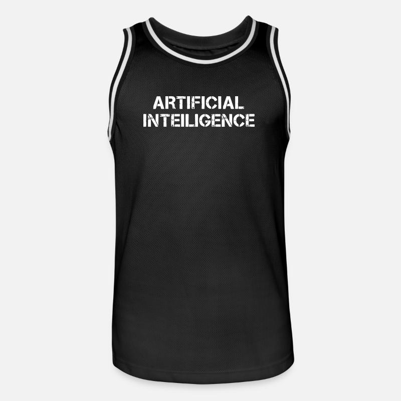 Artificial Intelligence Text Grunge Logo - Männer Basketball-Trikot - Schwarz/Weiß