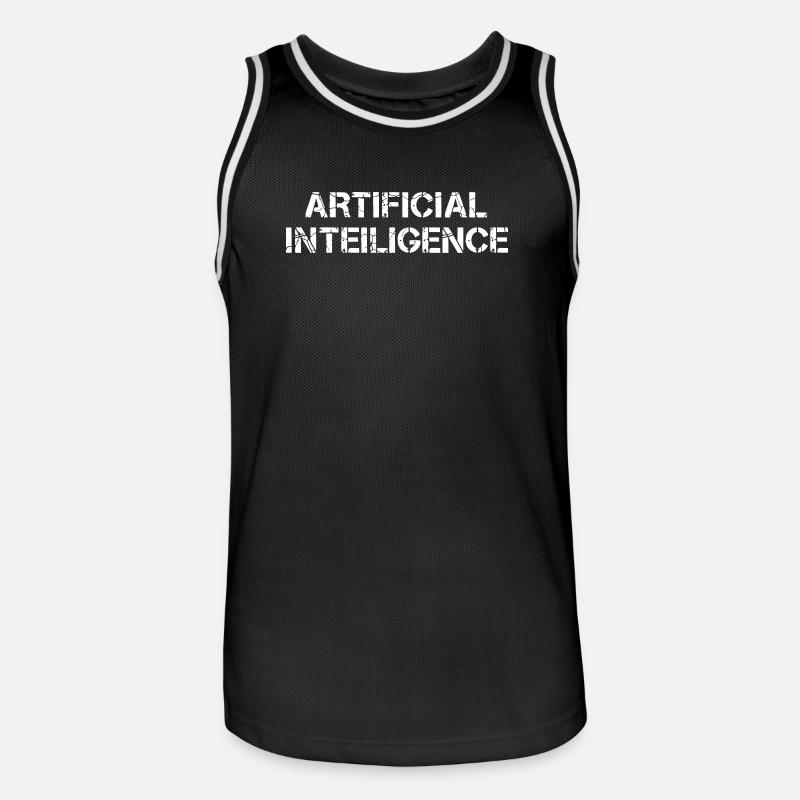 Artificial Intelligence Text Grunge Vektor - Männer Basketball-Trikot - Schwarz/Weiß