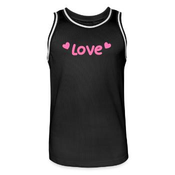 Pastel Love and Pink Hearts - Men's Basketball Jersey - black/white - Front - AI Model Male 185 dark (185cm)