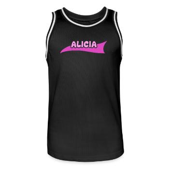 Geschenk für Alicia - Männer Basketball-Trikot - Schwarz/Weiß - Vorne - AI Model Male 185 dark (185cm)