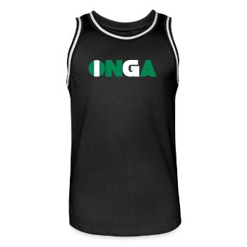 Nigéria - Maillot de basket Homme - noir/blanc - Devant - AI Model Male 185 dark (185cm)