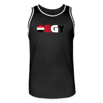 Egypt - Men's Basketball Jersey - black/white - Front - AI Model Male 185 dark (185cm)