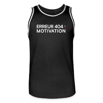 ERREUR 404 Motivation – Humour Geek - Maillot de basket Homme - noir/blanc - Devant - AI Model Male 185 dark (185cm)