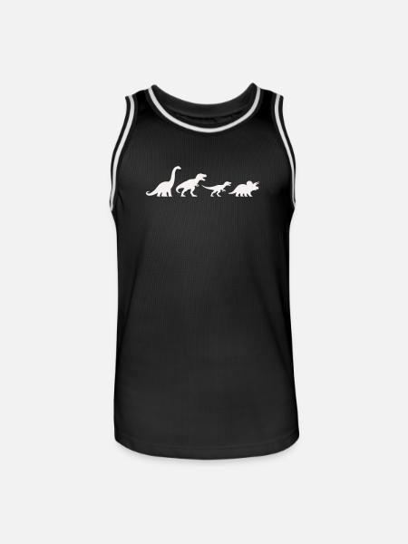 Dino-Silhouetten im Retro-Style - Männer Basketball-Trikot - Schwarz/Weiß