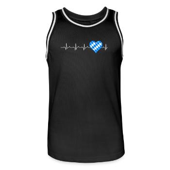 HERZSCHLOG BAYERN - Männer Basketball-Trikot - Schwarz/Weiß - Vorne - AI Model Male 185 dark (185cm)