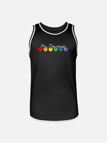 Rainbow heart my journey white - Men's Basketball Jersey - black/white