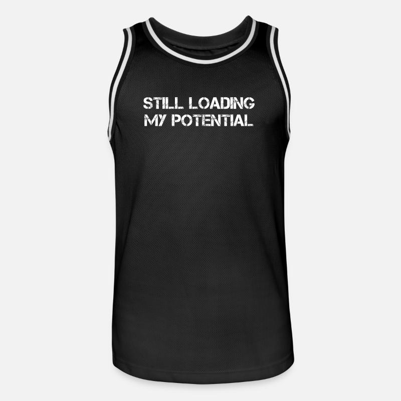 Still Loading My Potential - Men's Basketball Jersey - black/white