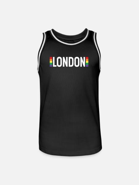 LONDON White Urban Rainbow - Men's Basketball Jersey - black/white