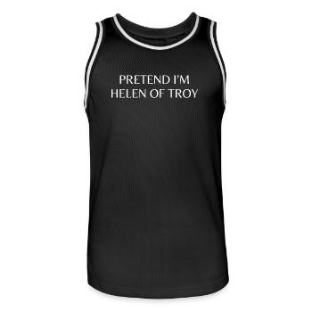 Tu so, als wäre ich Helena von Troja. - Männer Basketball-Trikot - Schwarz/Weiß - Vorne - AI Model Male 185 dark (185cm)
