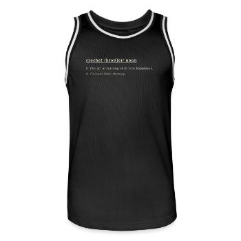 Crochet Definition – Turning Yarn Into Happiness - Maillot de basket Homme - noir/blanc - Devant - AI Model Male 185 dark (185cm)