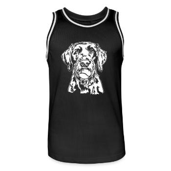 Balle allemande à poil dur Ball Junkie Dogs Wilsigns - Maillot de basket Homme - noir/blanc - Devant - AI Model Male 185 dark (185cm)