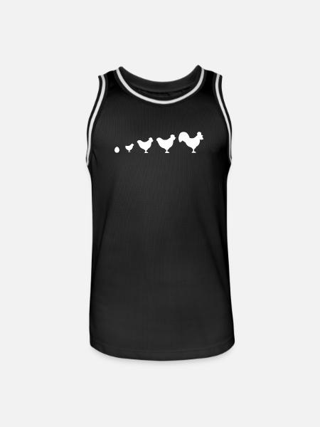 Evolution Farmer Chicken Rooster Funny - Men's Basketball Jersey - black/white